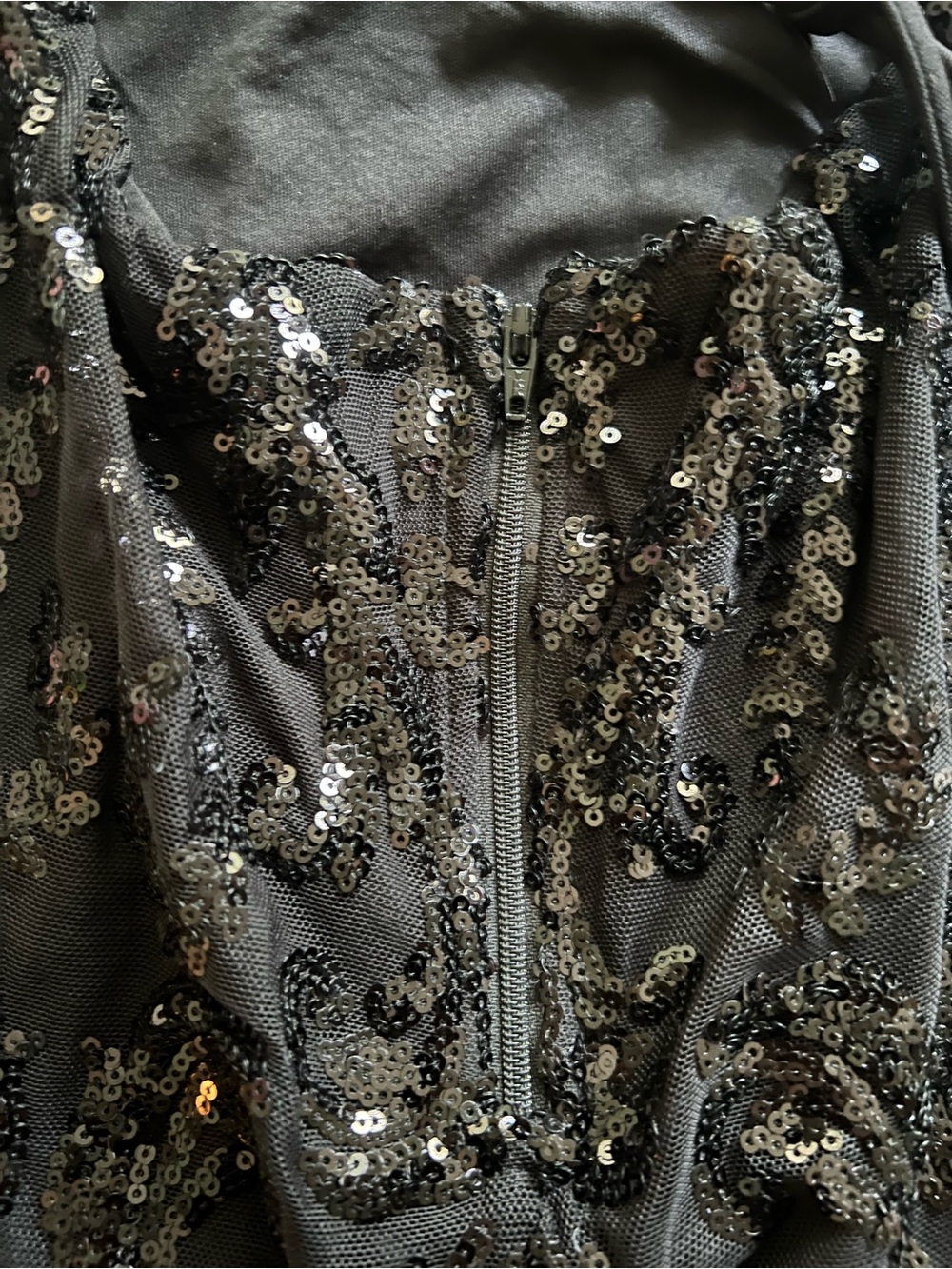 Windsor Black Sequin Mini Dress with Ruffle Hem - Picture 2 of 5